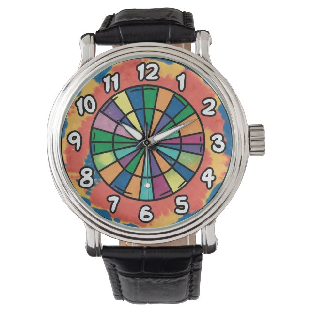 tie-die dartboard watch (Front)