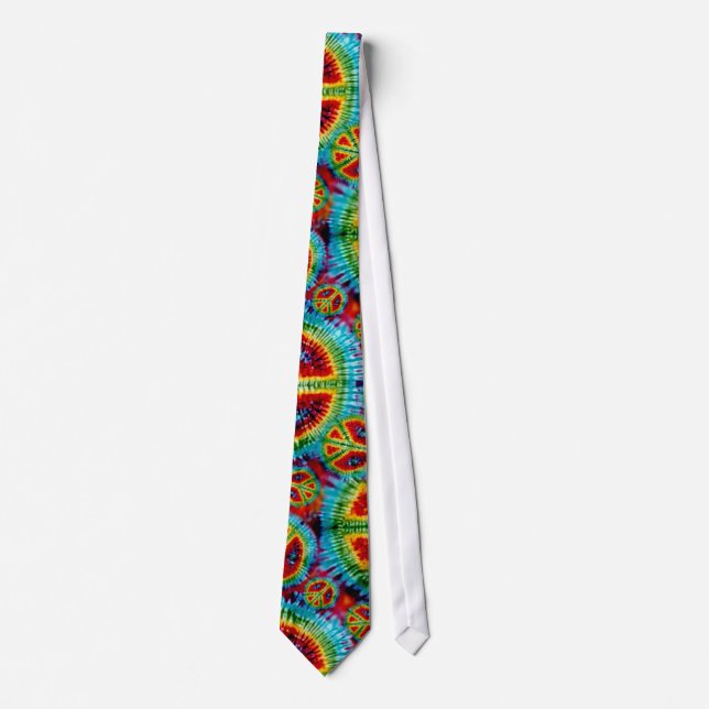 Tie Died Psychedelic Peace Signs Ties (Front)