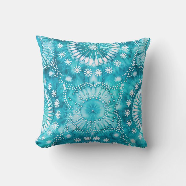 Tie DIY blue seamless pattern  Cushion (Front)