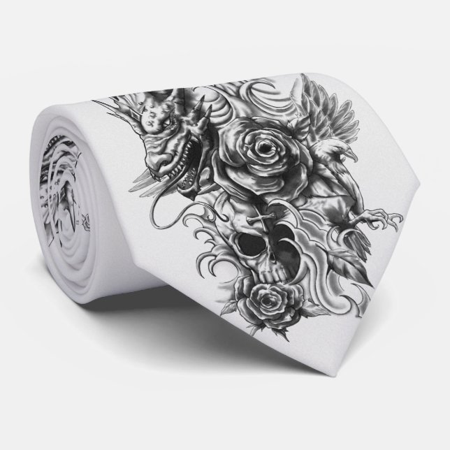 Tie/Dragon Skulls Tie (Rolled)