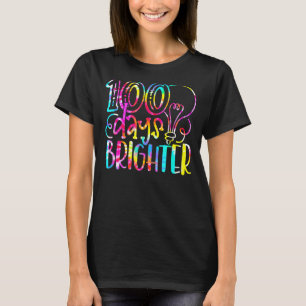 Tie Dye 100 Days Brighter Student Happy 100th Day T-Shirt