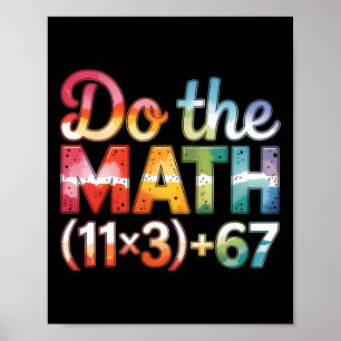Tie Dye 100 Days School Math Equation Do The Math  Poster