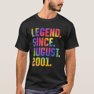 Tie Dye 22nd Birthday Legend Since August 2001 22  T-Shirt