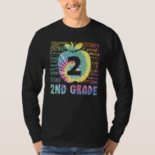 Tie Dye 2nd Grade Typography Team Second Grade Tea T-Shirt