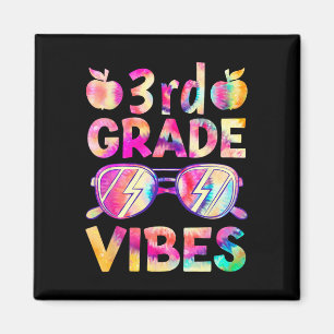 Tie Dye 3rd Grade Vibes Teacher First Day Of Byck  Magnet