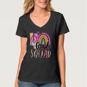 Tie Dye 4th Grade Squad Teacher Student Team Back T-Shirt