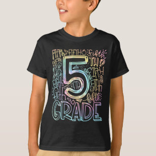 Tie Dye 5th Grade Typography Team Fifth Grade T-Shirt