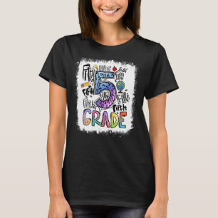 Tie Dye 5th Grade Typography Team Fourth Grade Tea T-Shirt
