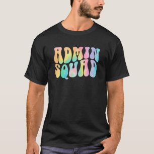Tie Dye Admin Squad School Secretary Retro Office T-Shirt