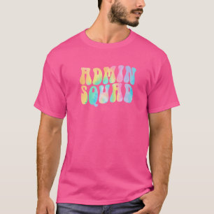 Tie Dye Admin Squad School Secretary Retro Office T-Shirt