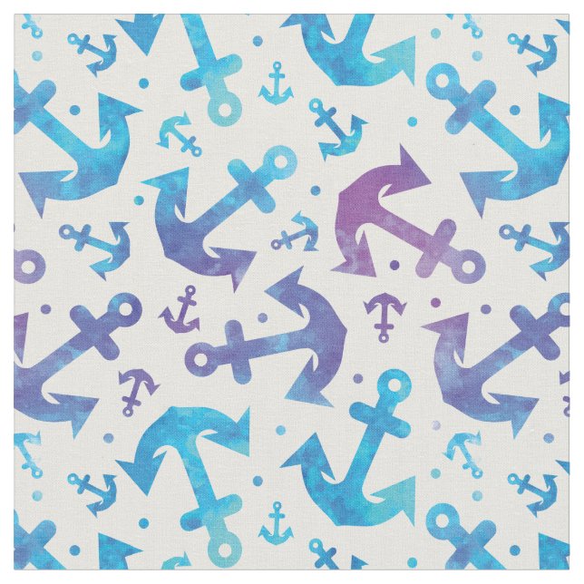 Tie Dye Anchor Pattern 2 Fabric (Close Up)