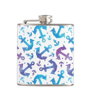 Tie Dye Anchor Pattern 2 Hip Flask