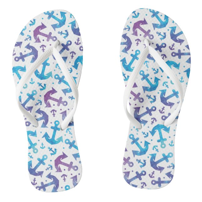 Tie Dye Anchor Pattern 2 Jandals (Footbed)