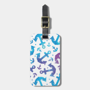 Tie Dye Anchor Pattern 2 Luggage Tag
