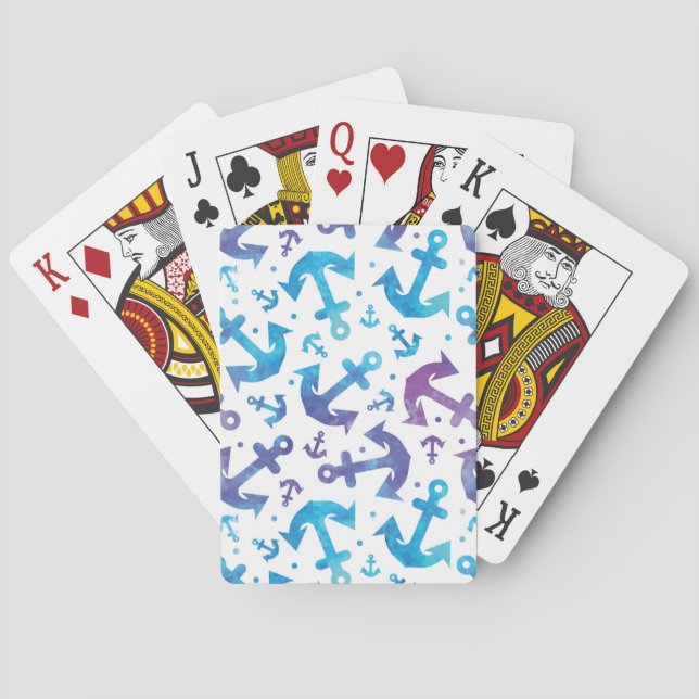 Tie Dye Anchor Pattern 2 Playing Cards (Back)