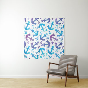 Tie Dye Anchor Pattern Tapestry