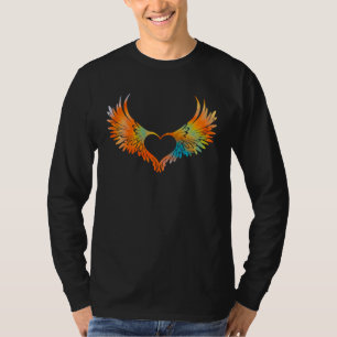 Tie Dye Angel Wings Heart Freedom Retro 60s 70s Wo T-Shirt