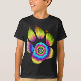 Tie Dye Animal Cat Dog Paw Print For Pet Lover T-Shirt