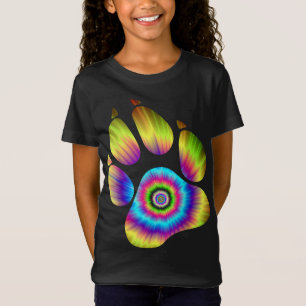 Tie Dye Animal Cat Dog Paw Print For Pet Lover T-Shirt