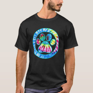 Tie Dye Animal Cat Dog Paw Print Pet Lover Shirt G