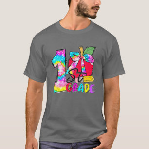 Tie Dye Apple 1St Grade Student Teacher Back To Sc T-Shirt