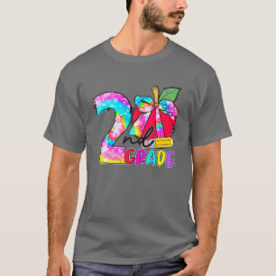 Tie Dye Apple 2Nd Grade Student Teacher Back To Sc T-Shirt