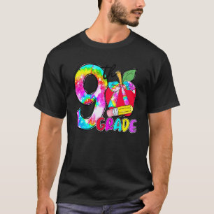 Tie Dye Apple 9th Grade Student Teacher Back To Sc T-Shirt