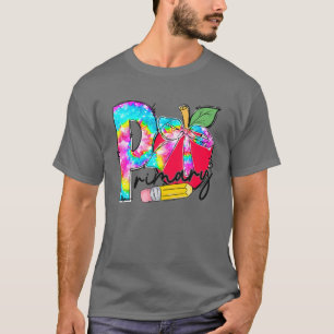 Tie Dye Apple Primary School Student Teacher Back T-Shirt