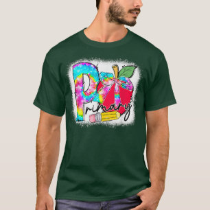 Tie Dye Apple Primary School Student Teacher Back T-Shirt