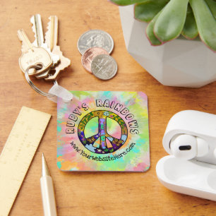 Tie-Dye Art and Bohemian Appreal Business Key Ring