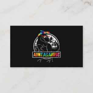 Tie Dye Auntasaurus Auntie Aunt Dinosaur Rex Mothe Business Card