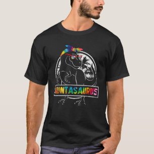 Tie Dye Auntasaurus Auntie Aunt Dinosaur Rex Mothe T-Shirt