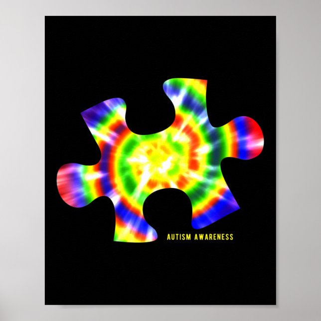 Tie Dye Autism Awareness  Poster (Front)