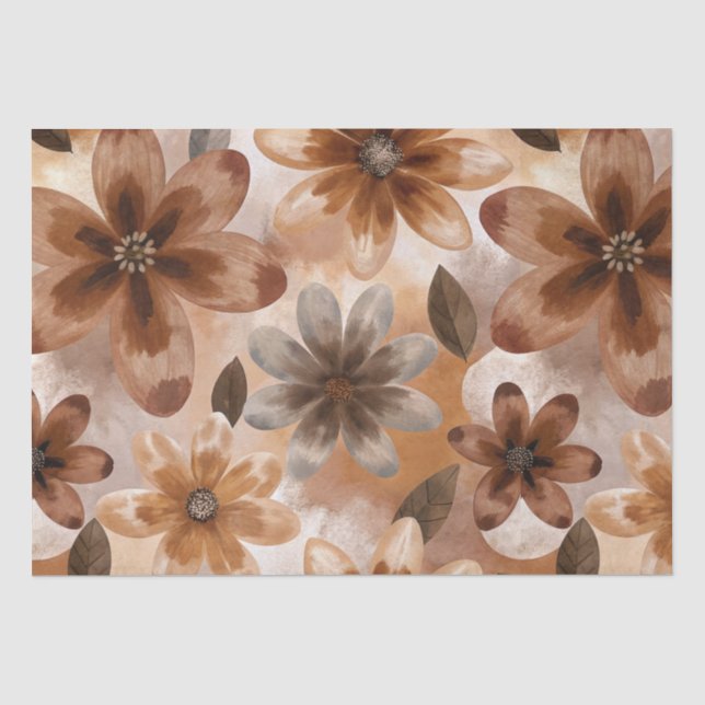 Tie Dye Autumn Floral Tissue Paper (Front)