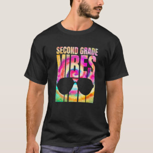 Tie Dye Back To School 2nd Grade Vibes First Day T T-Shirt