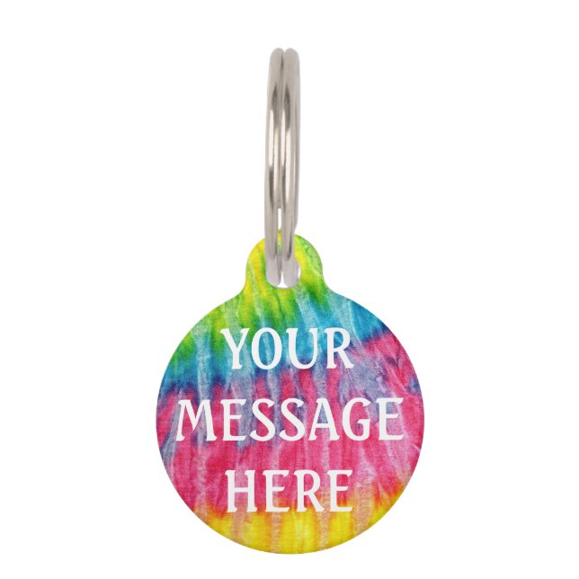 Tie dye  background - Customise your own   Pet Tag (Front)