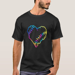 Tie Dye Baseball Heart Baseball Fans Baseball  3 T-Shirt