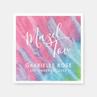 Tie Dye Bat Mitzvah Pink Mazel Tov Custom