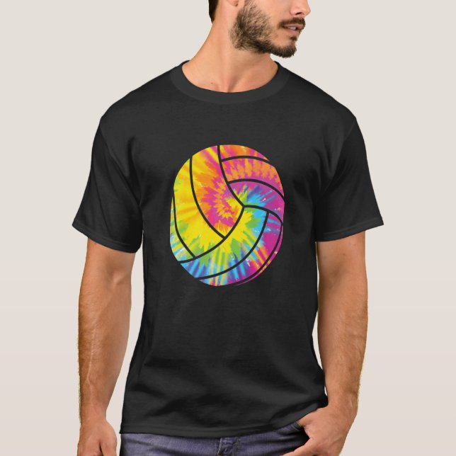 Tie Dye Beach Volleyball  Retro Setters Players Co T-Shirt (Front)