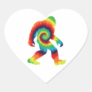 Tie Dye Bigfoot Heart Sticker