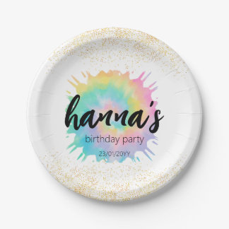 Tie-Dye Birthday Paper Plates