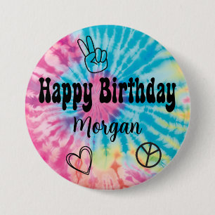 Tie Dye Birthday Party 7.5 Cm Round Badge