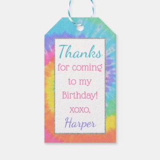 Tie Dye Birthday Party Favour Tags