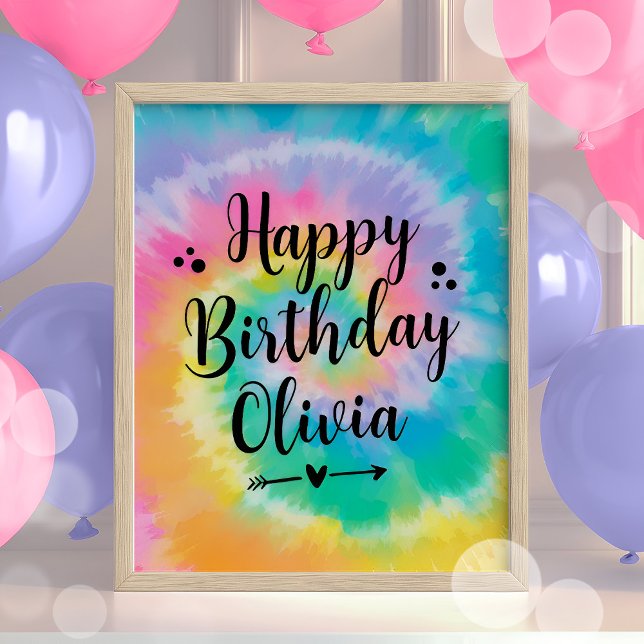 Tie Dye Birthday Party Sign (Creator Uploaded)