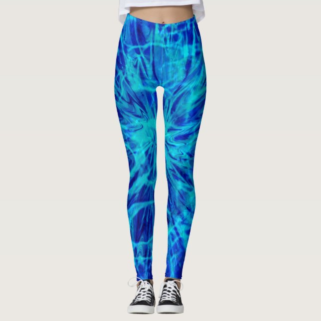TIE DYE BLUE   LEGGINGS (Front)