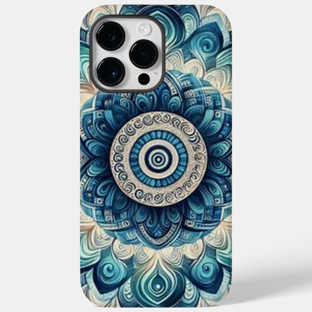 Tie-dye Blue Ocean Waves Design Case-Mate iPhone Case (Back)