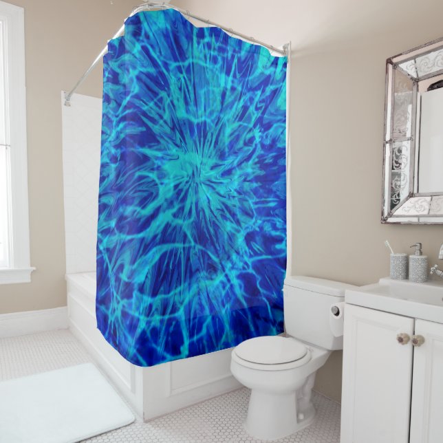 TIE DYE BLUE  SHOWER CURTAIN (In Situ)