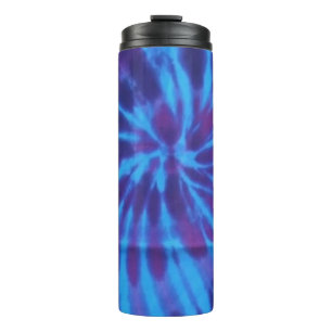 Tie Dye Blue Teal Purple Colourful Pattern Hippie Thermal Tumbler