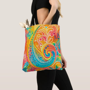 Tie Dye Boho Hippy 60s Colourful Tote Bag