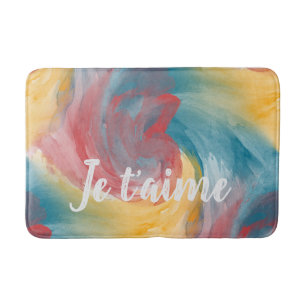 Tie-Dye Bold Colours Painterly Watercolor in Love Bath Mat